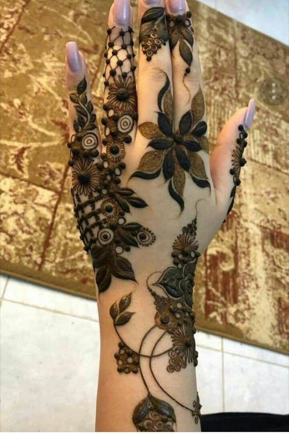 Simple Full Hand Floral Arabic Mehndi