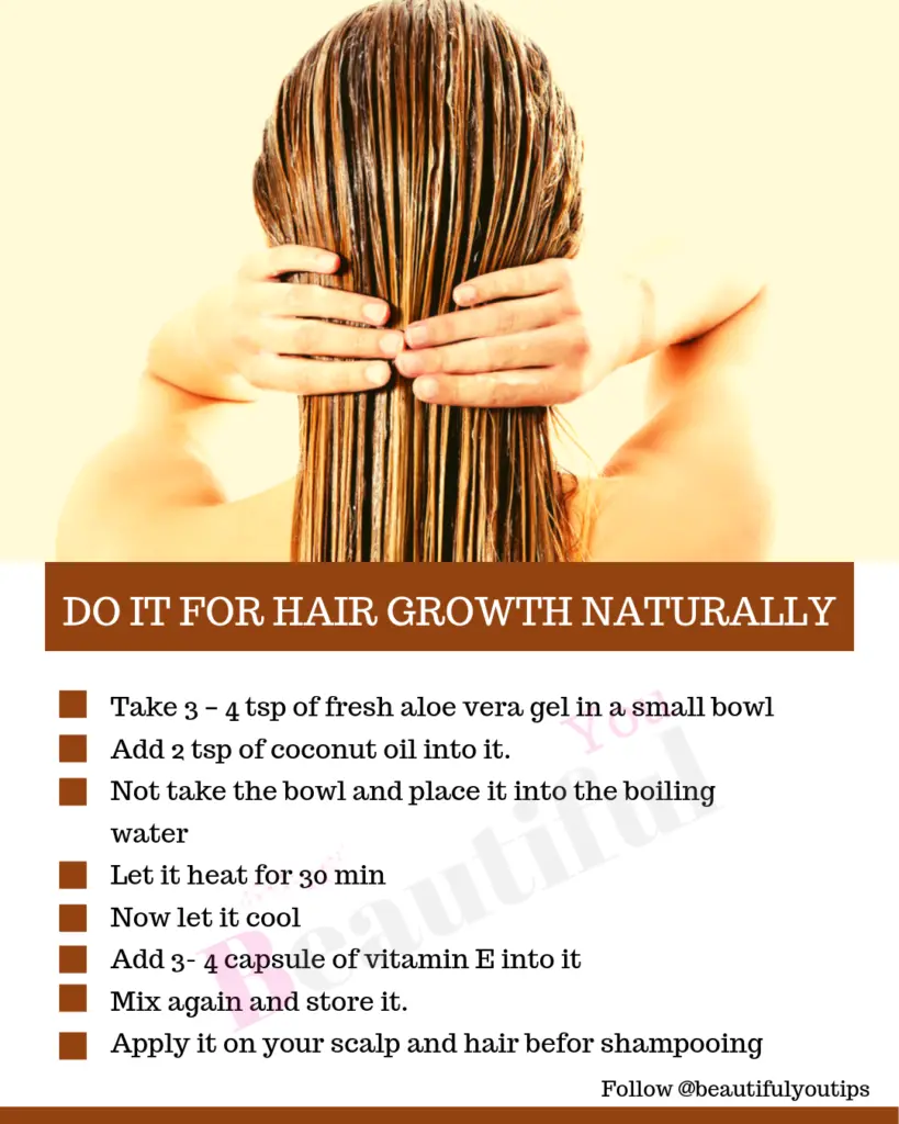Aloe vera and coconut oil for faster hair growth infographics
