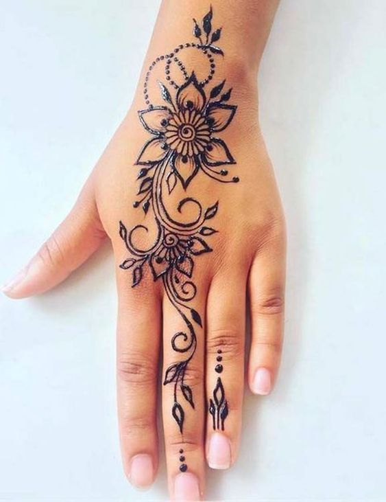 Indo _ Arabic Flower Mehndi Design