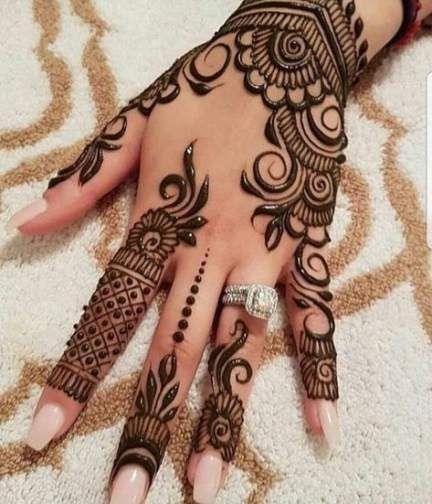 Simple Back Hand Arabic Mehndi Design