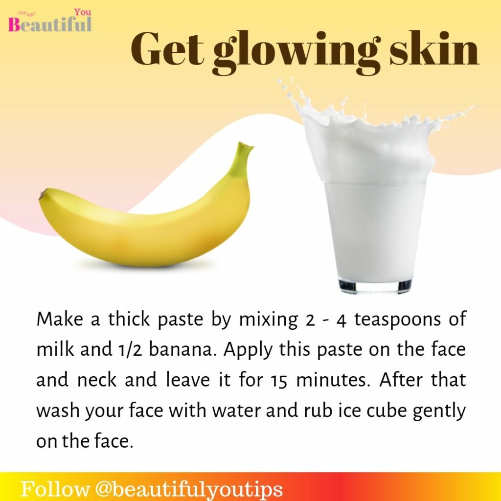 Banana and milk for glowing skin