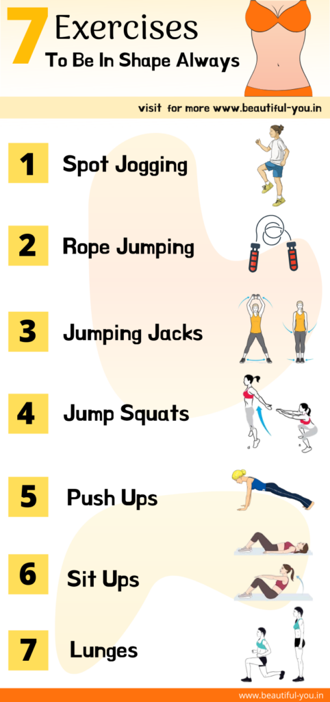 Best Home Exercise  To be Fit and Well Shaped Info-graphics