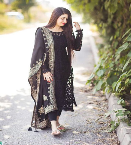 Punjabi black sales suit neck design